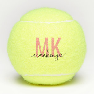 Personalised Black Pink Signature 2 Initials Tennis Balls