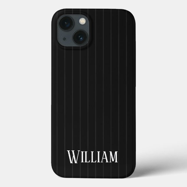 Personalised black pinstripes Case-Mate iPhone cas Case (Back)