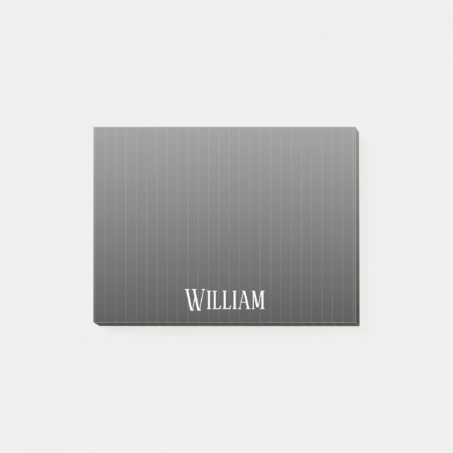 Personalised black pinstripes post-it notes (Front)