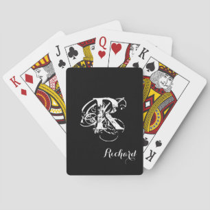 Personalised Black Playing Cards
