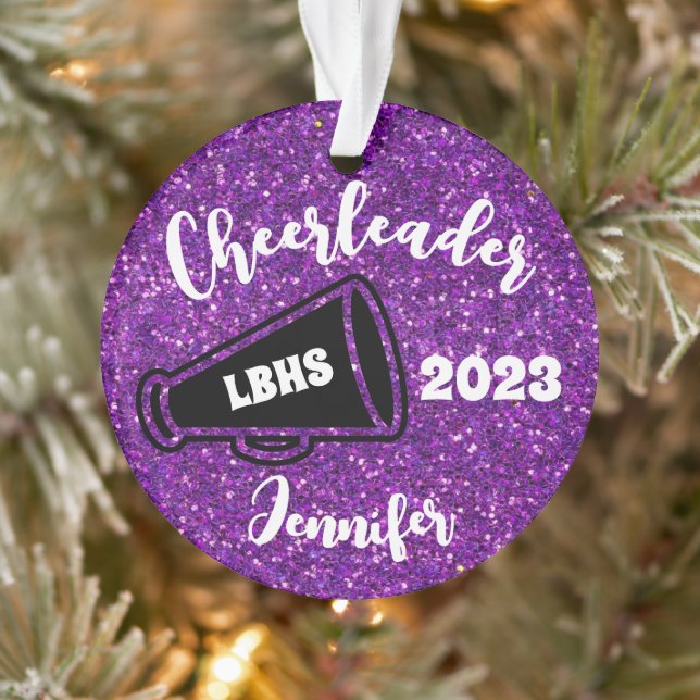 Personalised Black & Purple Cheerleading Ornament  (Tree)