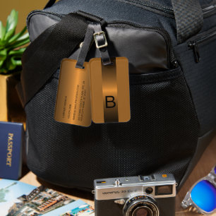 Personalised Black Red Copper Metallic Look Luggage Tag