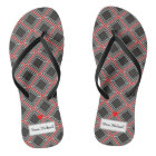 Personalised Black & Red Flip Flops