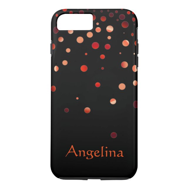 Personalised Black Red Glitter Faux Confetti Case-Mate iPhone Case (Back)