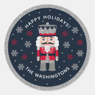 Personalised Black Red Glitter Nutcracker Sticker