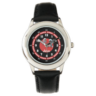 Personalised Black & Red Ninja Hero Hour & Minute Watch