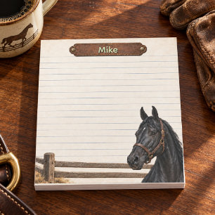 Personalised Black Saddlebred Heritage Ranch Notepad