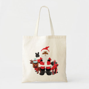 Personalised Black Santa Elf Tote Bag