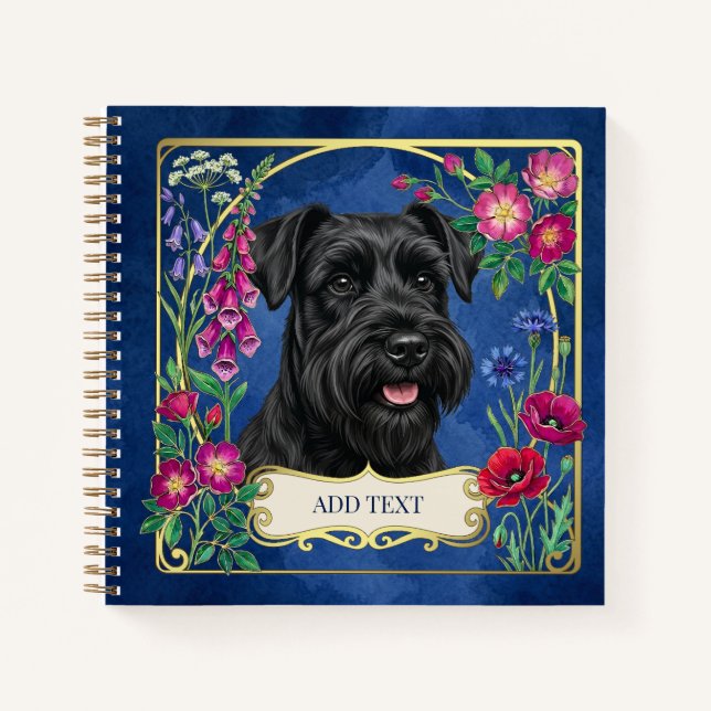 Personalised Black Schnauzer Notebook (Front)