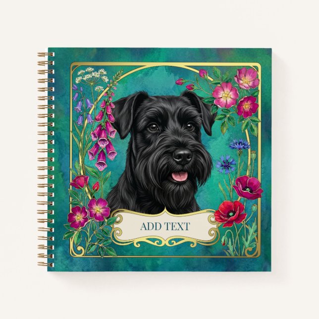 Personalised Black Schnauzer Notebook (Front)