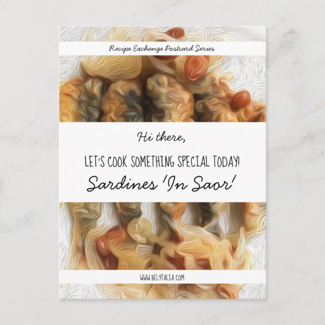 Personalised Black Script White Modern Recipe Postcard (Front)