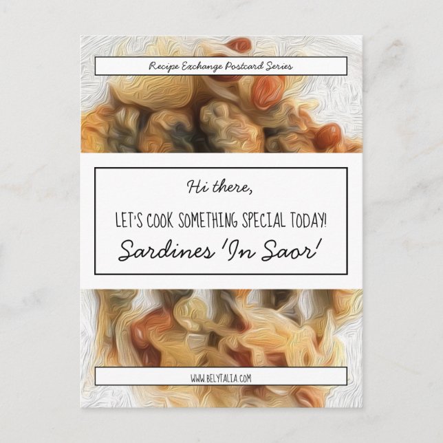 Personalised Black Script White Recipe Swap Postcard (Front)