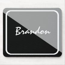 Personalised Black & Silver Mousepad Low-Price
