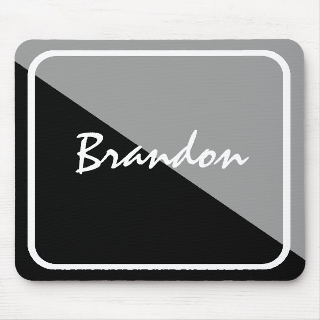 Personalised Black & Silver Mousepad Low-Price (Front)