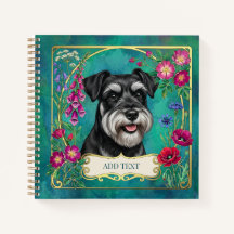 Personalised Black & Silver Schnauzer Notebook