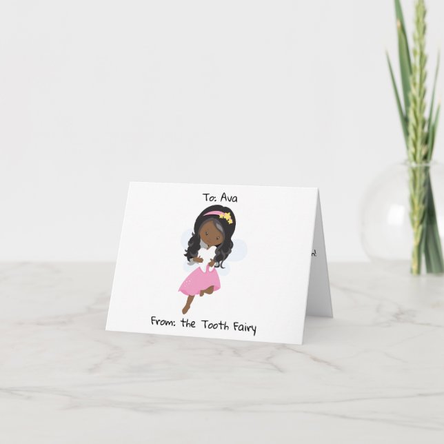 Personalised Black Tooth Fairy  Card (Front)