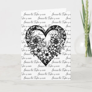 Personalised Black Tribal Heart Valentine's Day  Card