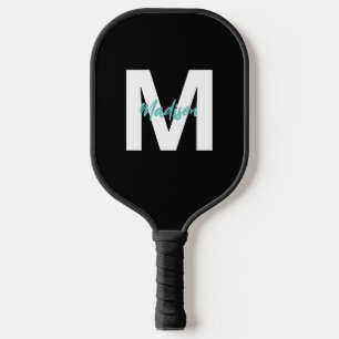 Personalised Black & Turquoise Women's Pickleball Paddle