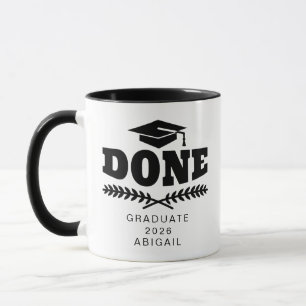 Personalised Black Typography Graduate 2021 Mug