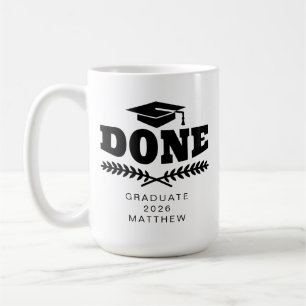 Personalised Black Typography Graduate 2021 Mug