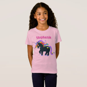 Personalised Black Unicorn T-Shirt