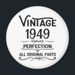 Personalised black vintage 75th birthday party magnet<br><div class="desc">Make your birthday special with this unique design. Add a touch of sophisticated elegance to your birthday celebration with our exquisite, one-of-a-kind designs. These graphics bring sophistication and originality to any product, creating a memorable and stylish gift. They are perfect for those who appreciate a touch of timeless glamour on...</div>