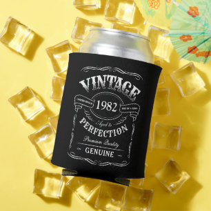 Personalised Black Vintage Aged To Perfection Can Cooler