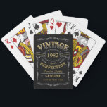Personalised Black Vintage Aged To Perfection Play Playing Cards<br><div class="desc">Inspired by classic whiskey label,  black and white fun vintage aged to perfection adult birthday gift idea for men,  great for any age birthday celebration,  or other occasions. Custom it with your own text and background colour.</div>