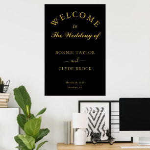 Personalised Black Wedding Display Poster