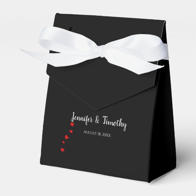 Personalised Black Wedding Favour Box (Front Side)