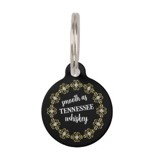 Personalised Black Whiskey Custom  Pet Tag