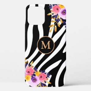 Personalised Black & White Animal Print iPhone 12 Case