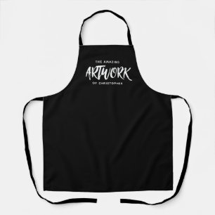 Personalised Black White Artist Apron
