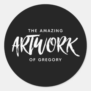 Personalised Black White Artist Artwork Sticker