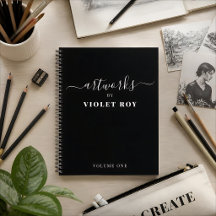 Personalised Black White Artist Sketchbook Noteboo