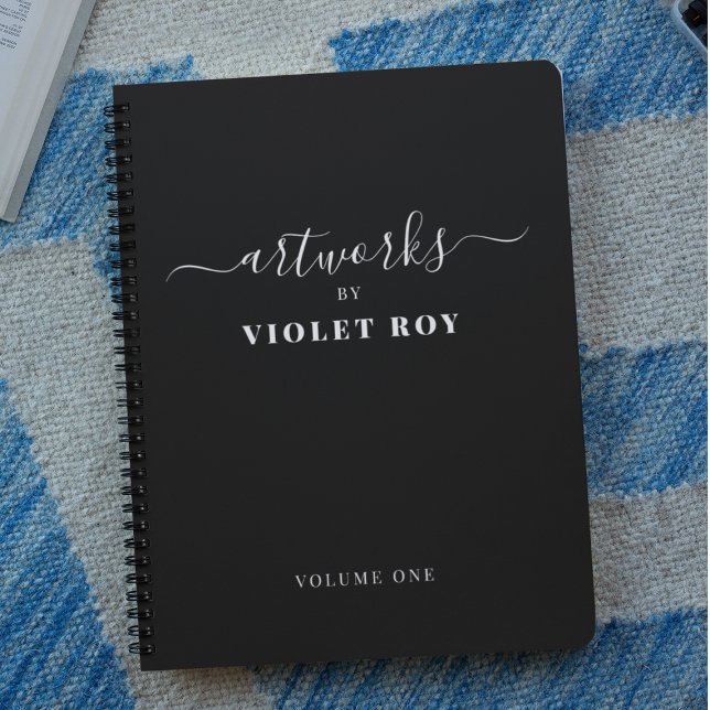 Personalised Black White Artist Sketchbook Noteboo Notebook (Creator Uploaded)