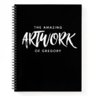 Personalised Black White Artist Sketchbook