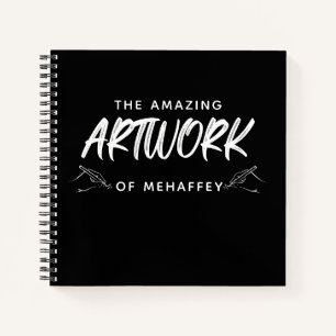 Personalised Black White Artist Sketchbook Notebook