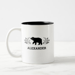 Personalised Black White Bear Mug