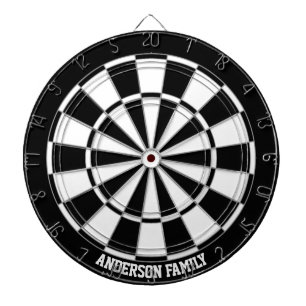 Personalised Black & White Bicolor Dart Board
