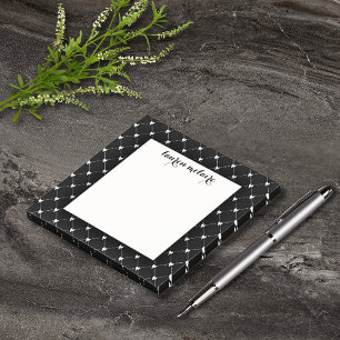 Personalised Black & White Bow Script Post-it Notes