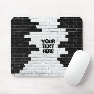 Personalised Black & White Brick Wall Mouse Mat