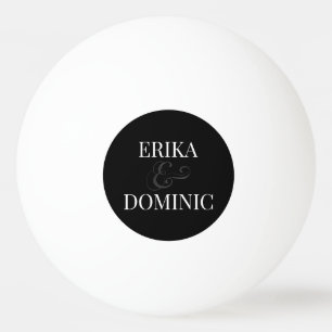 Personalised Black White Bride and Groom Wedding Ping Pong Ball