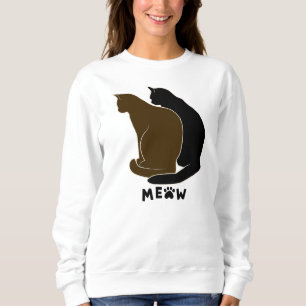 Personalised Black White Cat Mum Family Pet Photo Sweatshirt