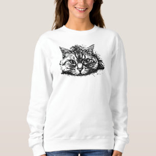 Personalised Black White Cat Mum Graphic Pet Photo Sweatshirt