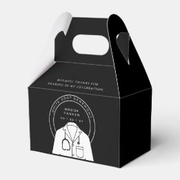 Personalised Black White Coat Ceremony  Thank You Favour Box
