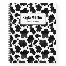 Personalised Black & White Cow Print