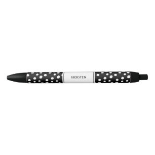 Personalised Black White Dots Scandi Modern Ink Pen