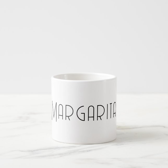 Personalised Black & White  Espresso Cup (Front)