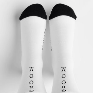 Personalised Black & White GROOM Wedding Socks